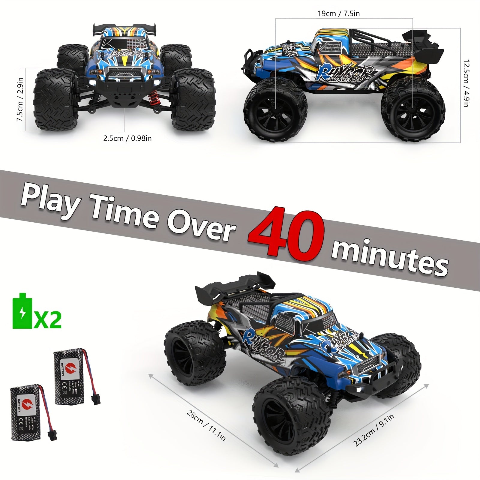 High-Speed 4x4 Off-Road RC Monster Truck 🚗⚡