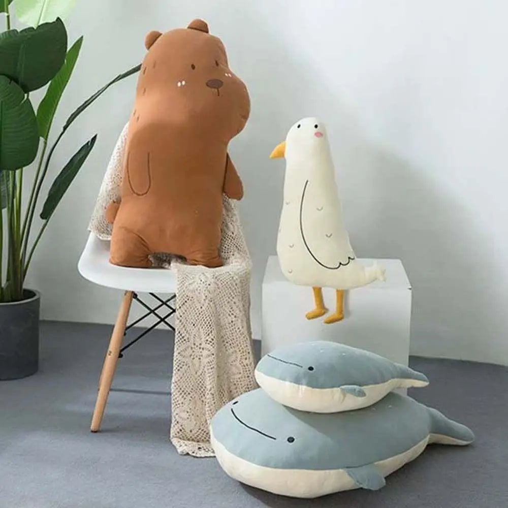 Sofa Cushion Stuffed Toys Soft Pillow Forest Ocean Animal Whale Plush Doll Seabird Plush Pillow Bear Plush Toys Stuffed Animals