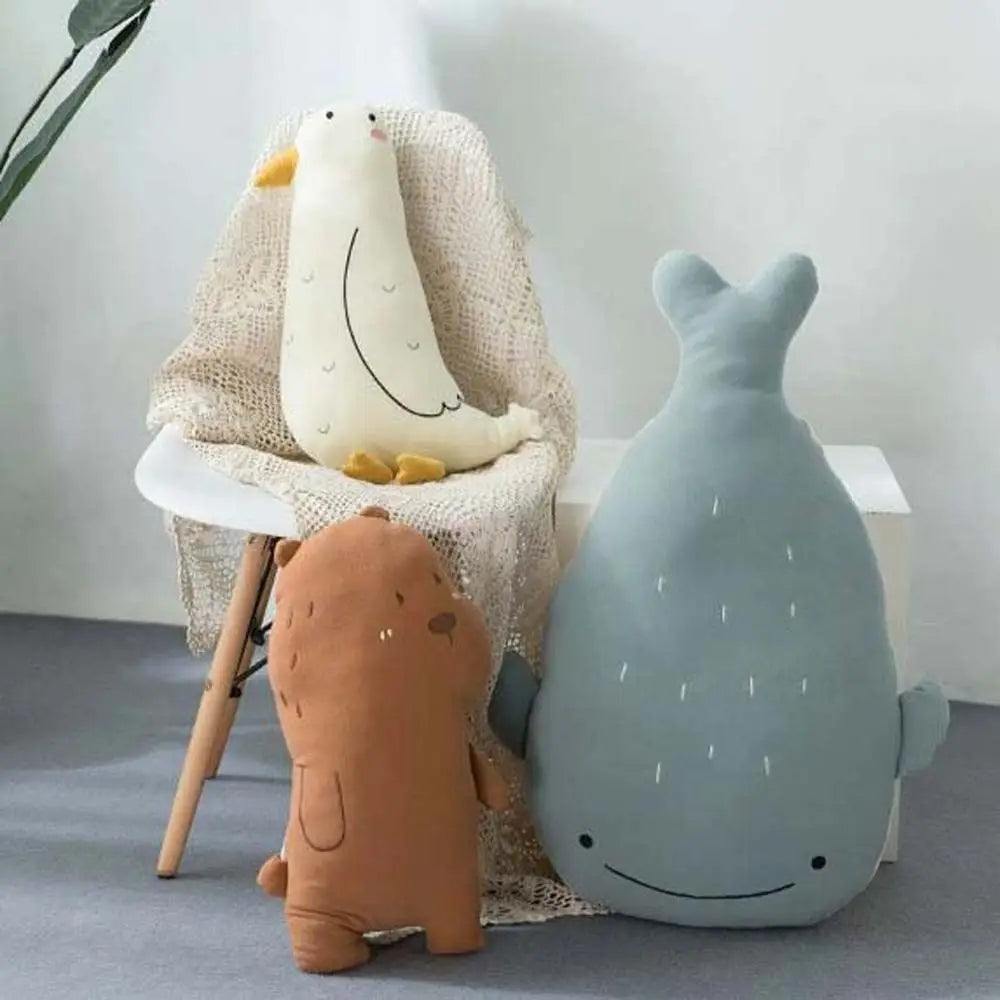 Sofa Cushion Stuffed Toys Soft Pillow Forest Ocean Animal Whale Plush Doll Seabird Plush Pillow Bear Plush Toys Stuffed Animals