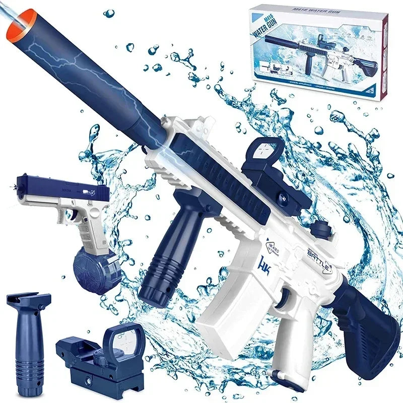 2025 Electric Water Gun Toy M416 Water Gun Electric Water Gun Fully Automatic Shooting Toy Outdoor Beach Toy Children Gift