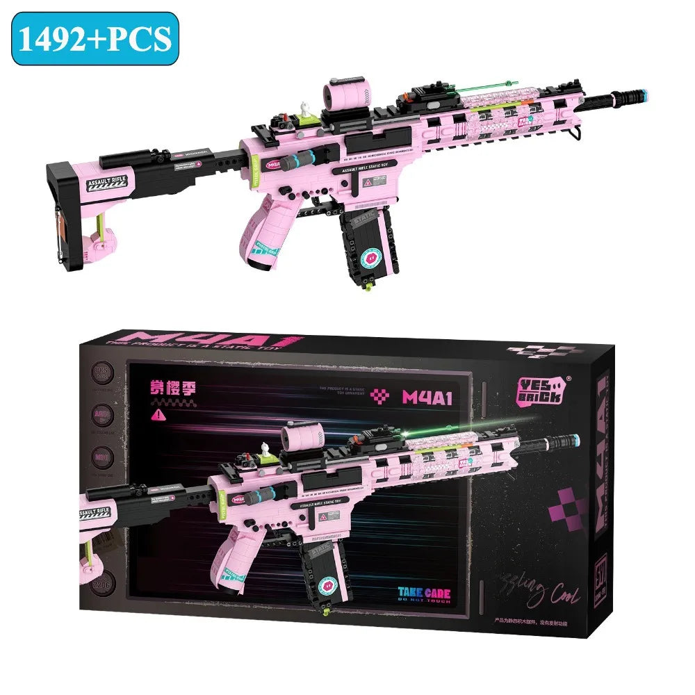 MOC Military MP5 KSV M4A1 ARP-9 Submachine Gun Model Building Blocks DIY Weapon Micro Bricks Toy Child Boy Christmas Gift