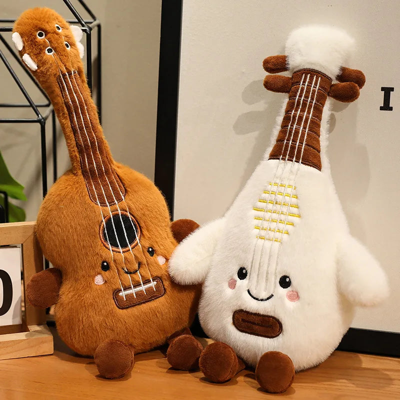 Adorable Musical Plush Toys Soft Violin Guitar Piano Round Drum Stuffed Dolls Instrument Gifts for Kids Music Lover Home Decor