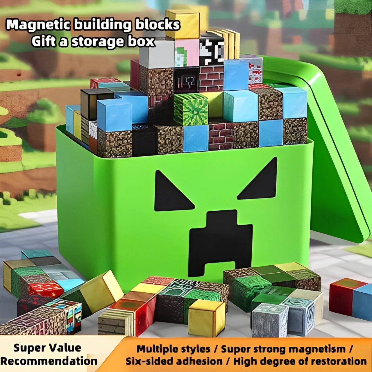 Magnetic Building Blocks Mine World Cube Magnet World Set for Kid Age DIY Model Children Stem Best Montessori Sensory Toy