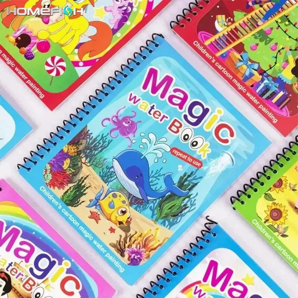 1pcs Magical Book Water Drawing Montessori Toys Reusable Coloring Book Magic Water Drawing Book Sensory Early Education Toys