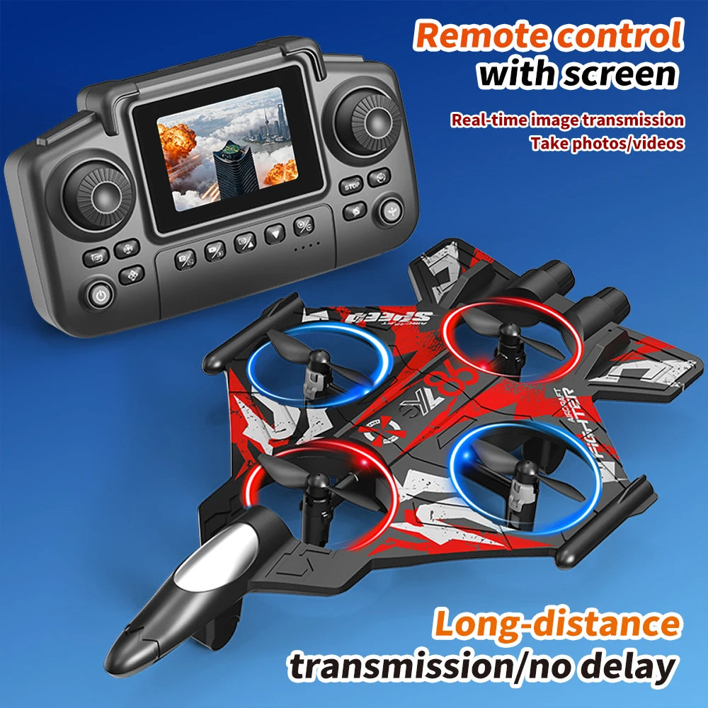YL86 RC Plane with Camera Helicopter Three speed switching Aircraft Rolling at 360 °Fighter Hover at fixed height RC Drone Toys