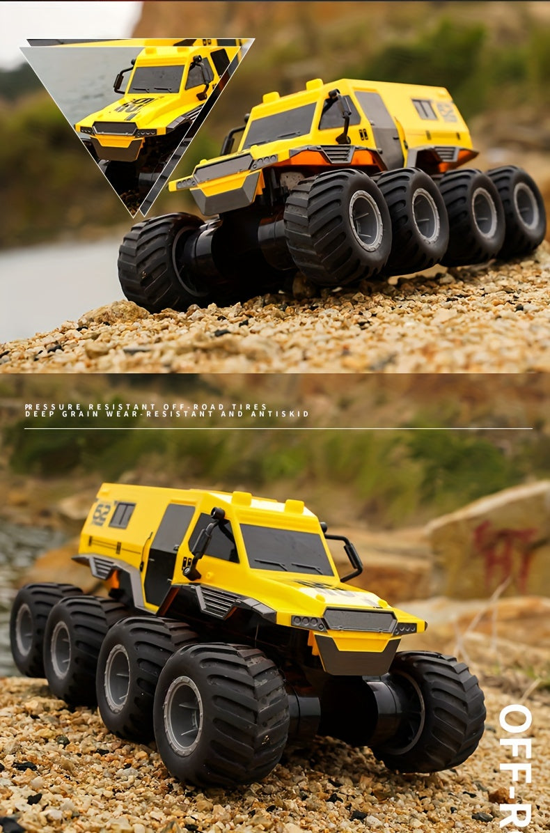 RC Car 8WD Amphibious Monster Truck, 2.4G Off Road Big Remote Control Car, All Terrain RC Cars Toys, Gift for Birthday Christmas
