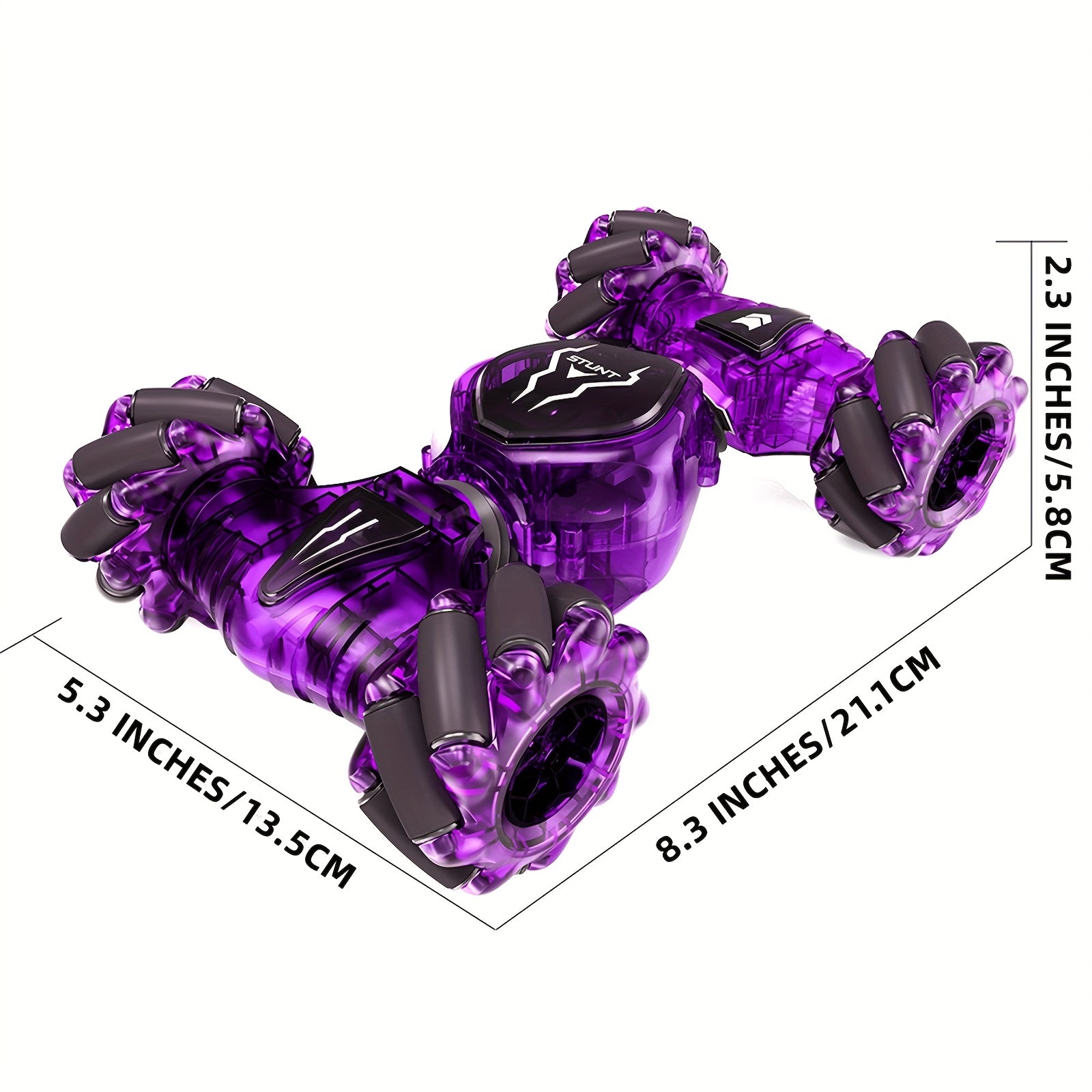 500mAh 3 Rechargeable Batteries Remote Control Cars for Boys & Girls, Transparent Gesture Sensing RC Stunt Car, 2.4GHz Remote Control 4WD Off-Road Climbing Vehicle, 360°Rotation RC Cars Toys Gift