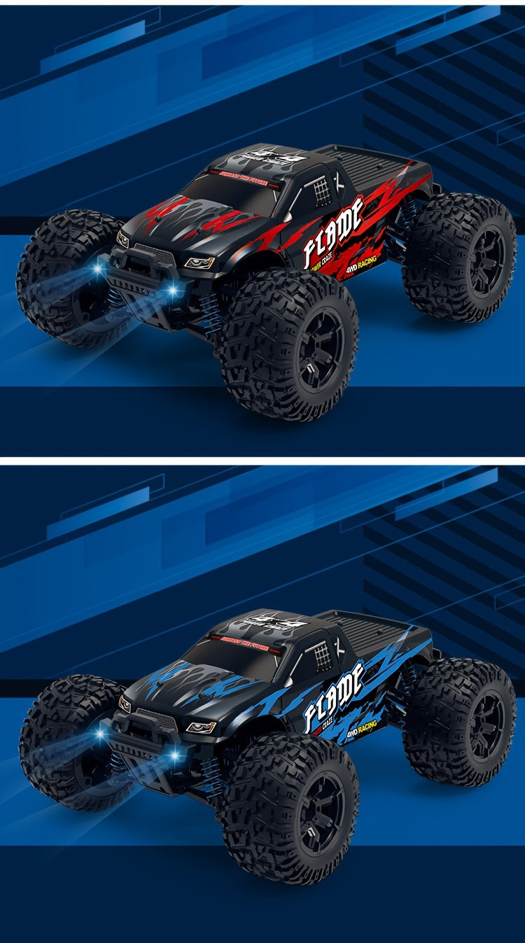 1:16 Scale All Terrain RC Cars, 2.4GHz 40KM/H High Speed 4WD Remote Control Car 4X4 Off Road Monster Truck, Blue Electric Vehicle Toys For Vehicle Enthusiasts Halloween Christmas Birthday Gifts