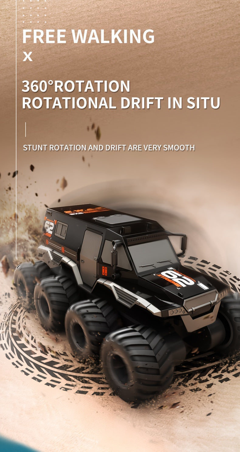 RC Car 8WD Amphibious Monster Truck, 2.4G Off Road Big Remote Control Car, All Terrain RC Cars Toys, Gift for Birthday Christmas