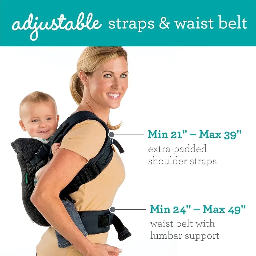 Infantino Flip 4in1 Convertible Baby Carrier Adjustable Ergonomic Babywearing Registry ential Baby Carrier for Newborn to Toddl