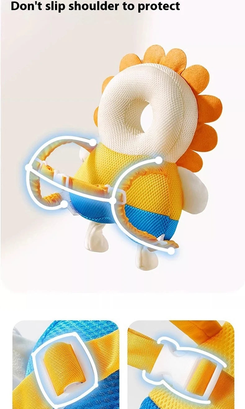Baby Walkers Head Protection Cushion Animals Plush Pad Adjustable Straps Baby Protective Pad Showering Gift for Toddler Children