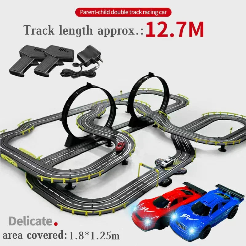 RC Railway Car1:43 Accessories Toy Electric Race Track Vehicle Double Battle Speedway Profissional Slot Car Circuit Racing Gift