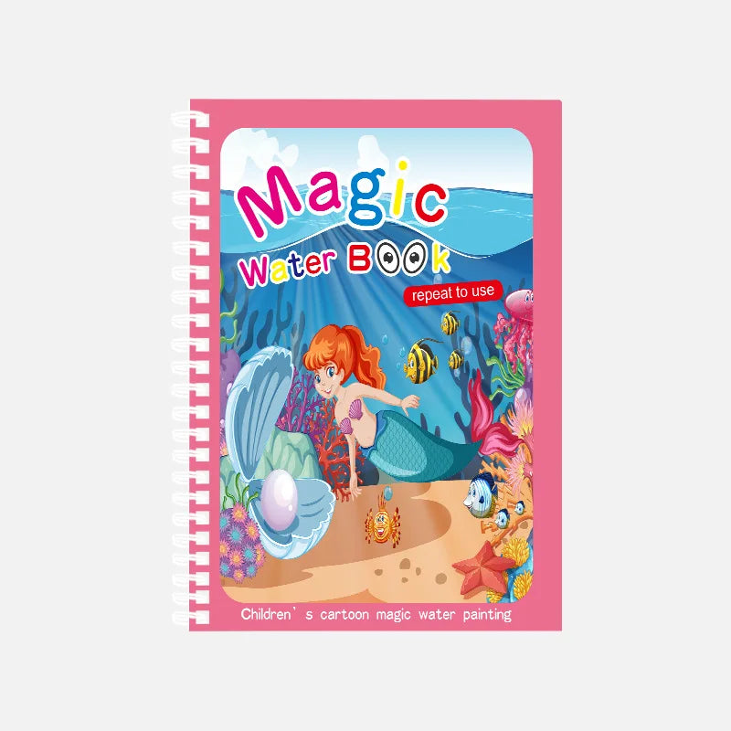 Children's Magic Water Drawing Book Montessori Reusable Coloring Book, Sensory Early Educational Learning Painting Toys for Kids