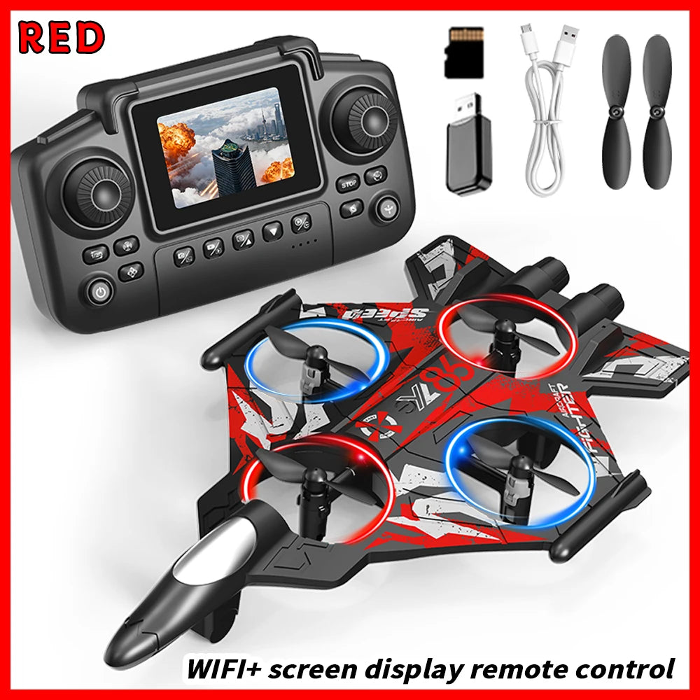 YL86 RC Plane with Camera Helicopter Three speed switching Aircraft Rolling at 360 °Fighter Hover at fixed height RC Drone Toys