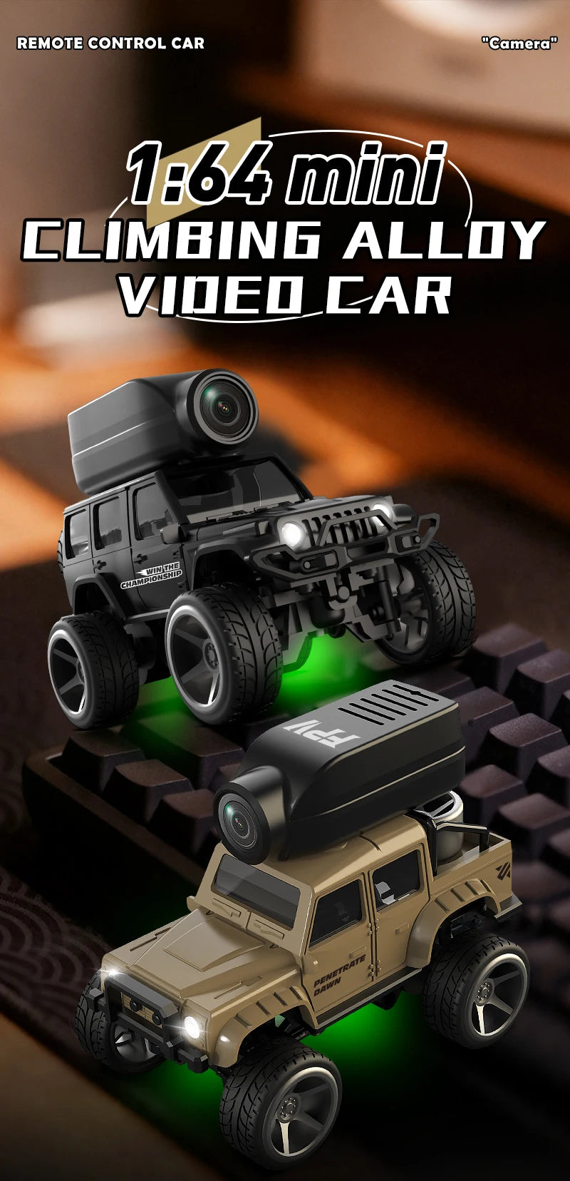 Remote Control Mini Car With LED Light and HD Camera