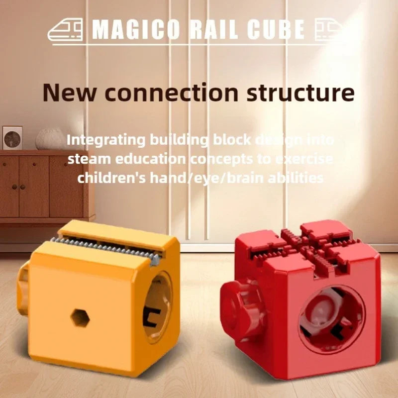 Children Magnetic Rail Car Cube Toys Educational Toy DIY Building Blocks Magical Track Train Gravity Maze Toy Christmas Gifts