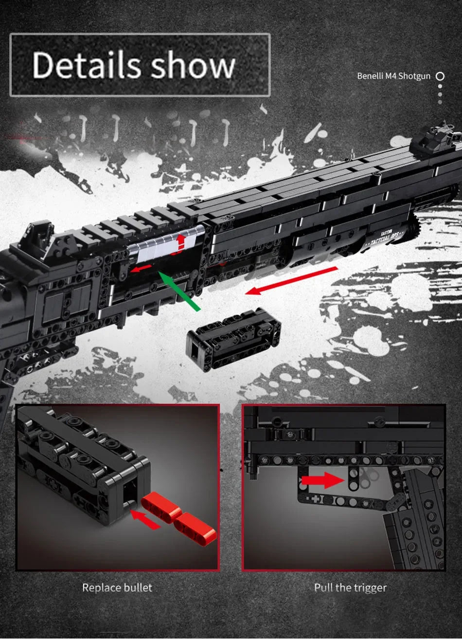 WW2 Military Series Rifle Gun K98 MP5 QBZ95 M4 Desert Eagle Weapon Building Blocks Pistol Machine Can Shoot Bullet Bricks Toys