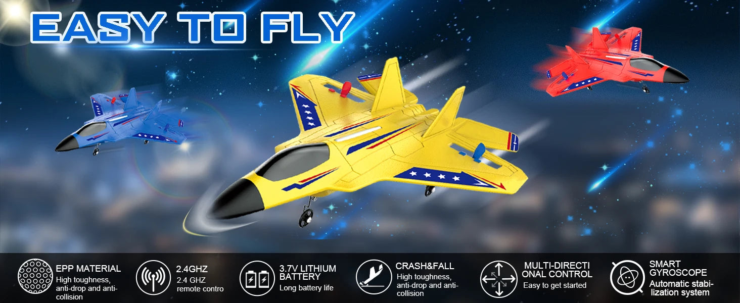 SU35 RC Plane FX620 FX820 2.4G Remote Control Flying Model Glider Airplane With LED Lights Aircraft Foam Toys For Children Gifts