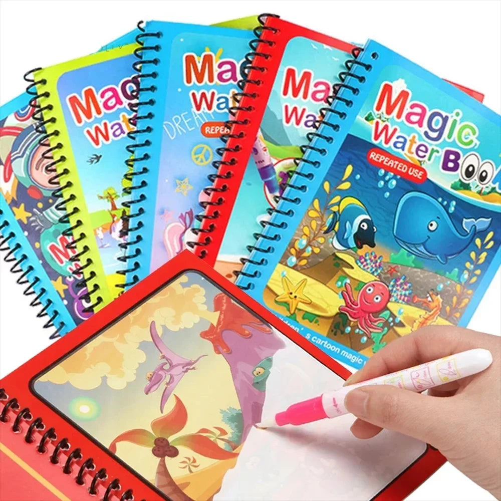 1pcs Magical Book Water Drawing Montessori Toys Reusable Coloring Book Magic Water Drawing Book Sensory Early Education Toys