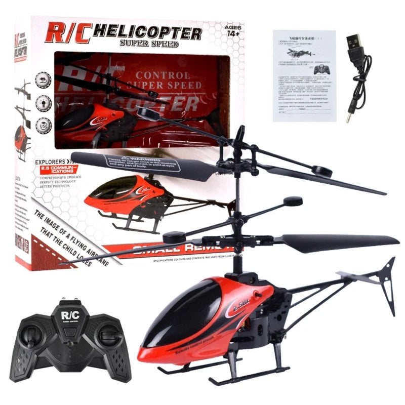 RC Helicopter Drone with Light Electric Flying Toy Radio Remote Control Aircraft Indoor Outdoor Game Model Gift Toy A2UB
