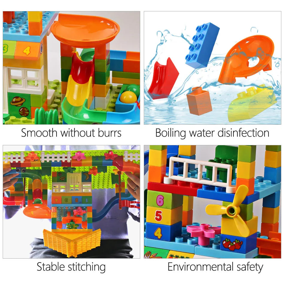 100PCS Big Particle Roof Blocks Compatible City House Big Size Slide Building Blocks Castle Brick Toys For Children