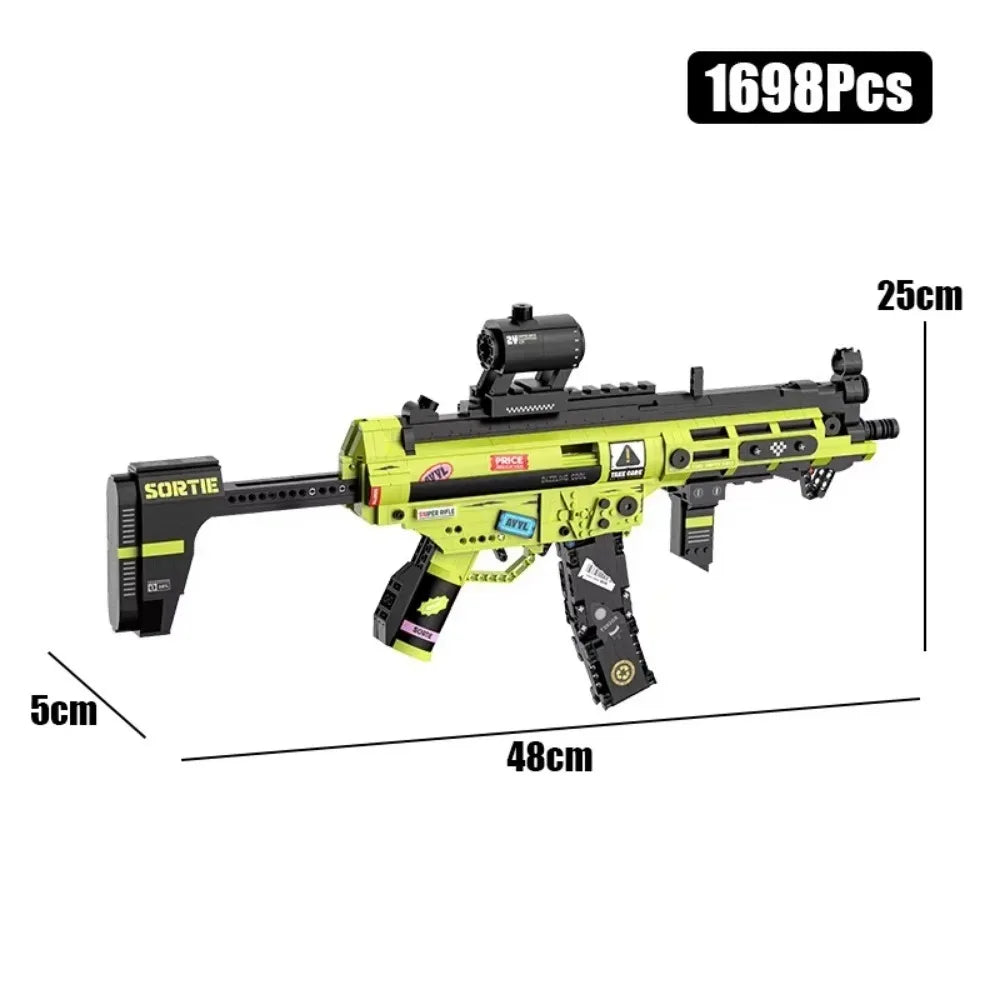 MOC Military MP5 KSV M4A1 ARP-9 Submachine Gun Model Building Blocks DIY Weapon Micro Bricks Toy Child Boy Christmas Gift