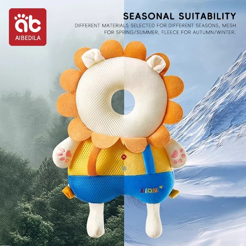 Baby Walkers Head Protection Cushion Animals Plush Pad Adjustable Straps Baby Protective Pad Showering Gift for Toddler Children