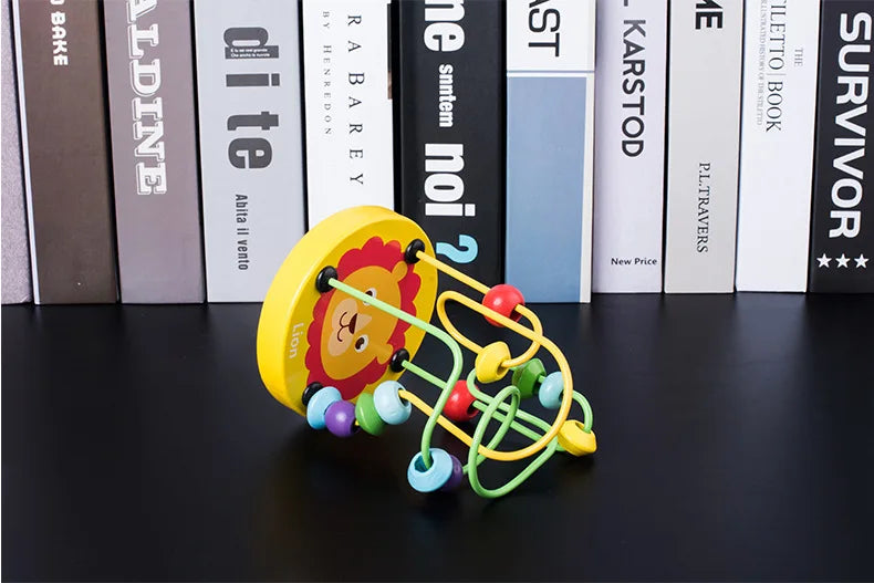 Montessori Toys Wooden Roller Coaster Bead Maze Abacus Math Toys Toddler Early Educational Toys for Kids Children 1-3 Years