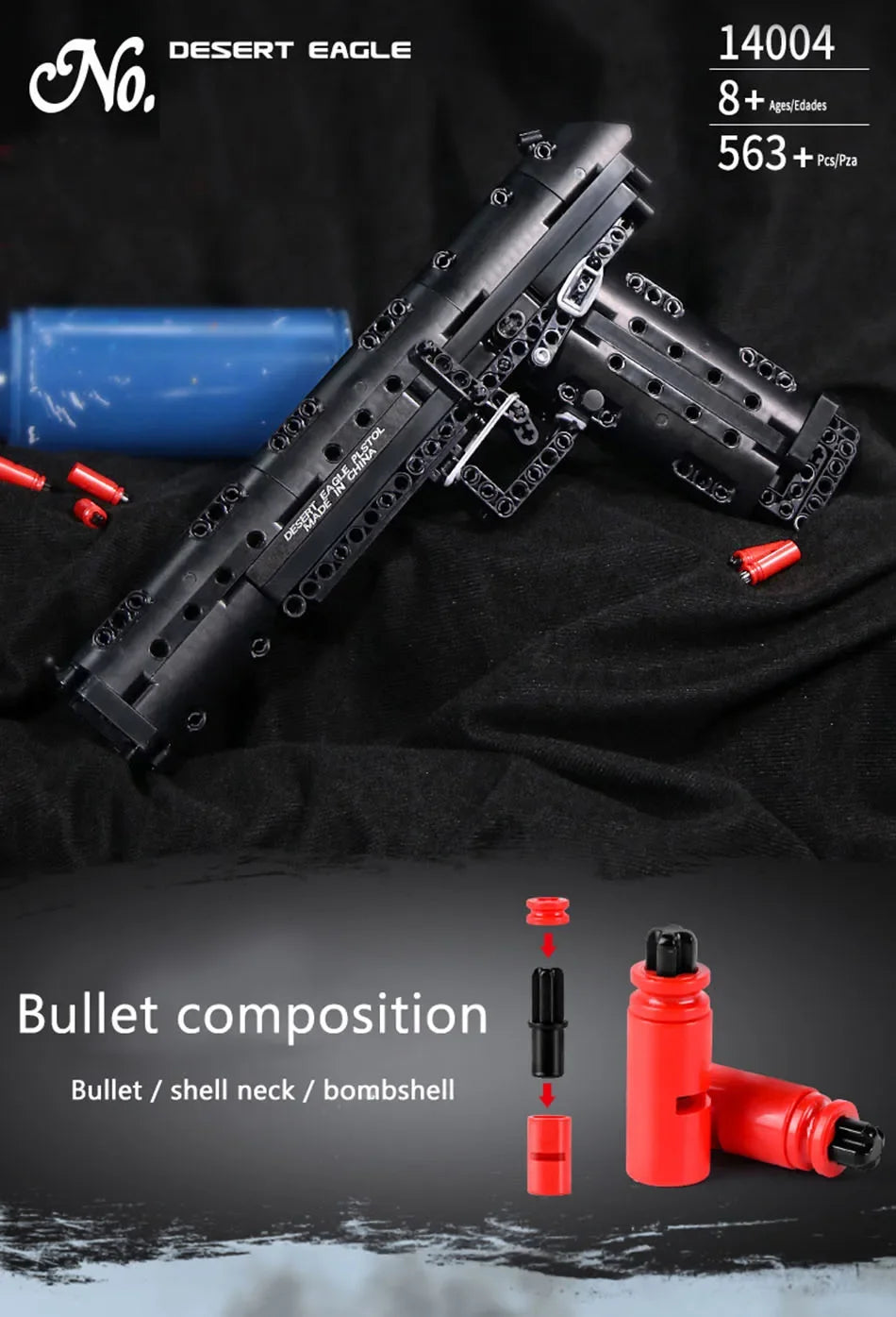 WW2 Military Series Rifle Gun K98 MP5 QBZ95 M4 Desert Eagle Weapon Building Blocks Pistol Machine Can Shoot Bullet Bricks Toys