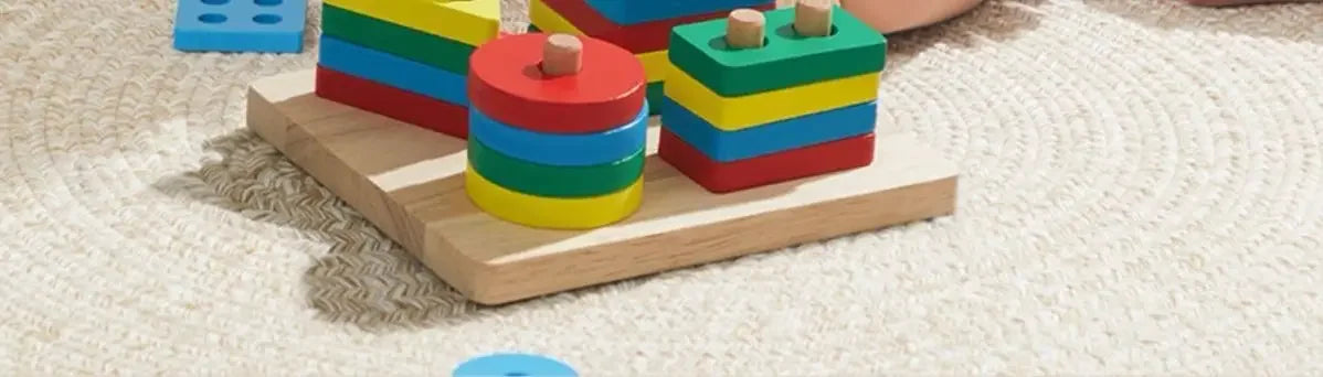 Montessori Wooden Sorting Stacking Toys Puzzle for Toddlers and Kids Preschool Fine Motor Skill Toy for 1 Years