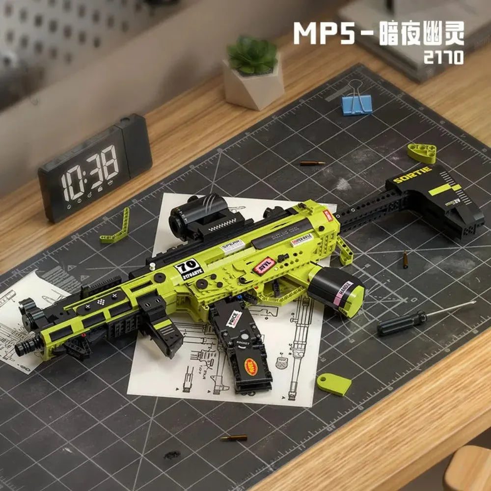 MOC Military MP5 KSV M4A1 ARP-9 Submachine Gun Model Building Blocks DIY Weapon Micro Bricks Toy Child Boy Christmas Gift