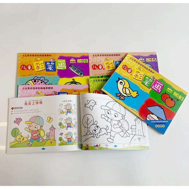 Random One 31 Pages Small Hand Coloring Book For 2-6-Year-Old Children Color Books For Kids Drawing Books Learn To Draw Painting