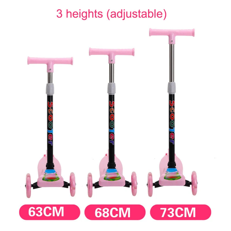 Kids Scooter Silent wheel Light up toys Wear resistant wheel Children's car toy 3 heights Portable Kids gift Sport toy Bicycle