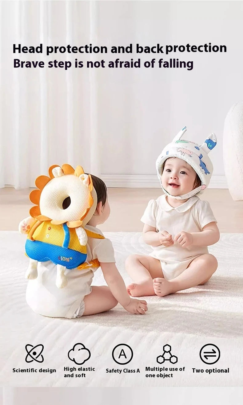 Baby Walkers Head Protection Cushion Animals Plush Pad Adjustable Straps Baby Protective Pad Showering Gift for Toddler Children