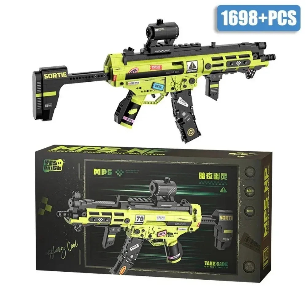 MOC Military MP5 KSV M4A1 ARP-9 Submachine Gun Model Building Blocks DIY Weapon Micro Bricks Toy Child Boy Christmas Gift