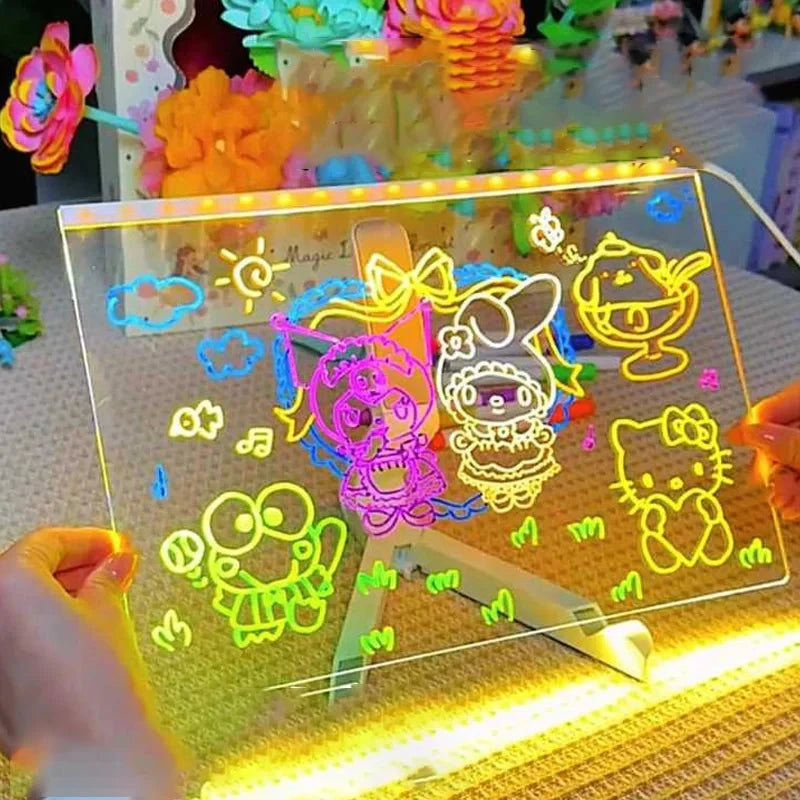 Personalized LED Lamp Acrylic Message Note Board Erasable USB Children‘s Drawing Board Bedroom Night Light Birthday Kids Gift