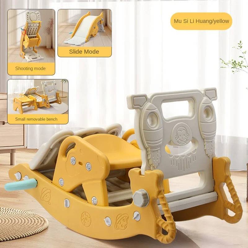 Children's Slide Shooting Four In One Indoor And Outdoor Slide Rocking Horse Combination Toy Multifunctional Baby Rocking Horse
