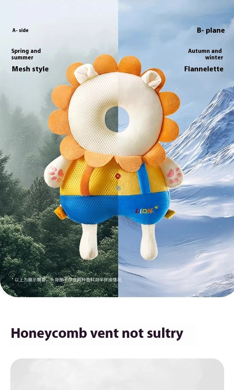 Baby Walkers Head Protection Cushion Animals Plush Pad Adjustable Straps Baby Protective Pad Showering Gift for Toddler Children