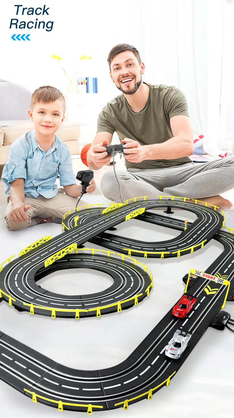 RC Railway Car1:43 Accessories Toy Electric Race Track Vehicle Double Battle Speedway Profissional Slot Car Circuit Racing Gift