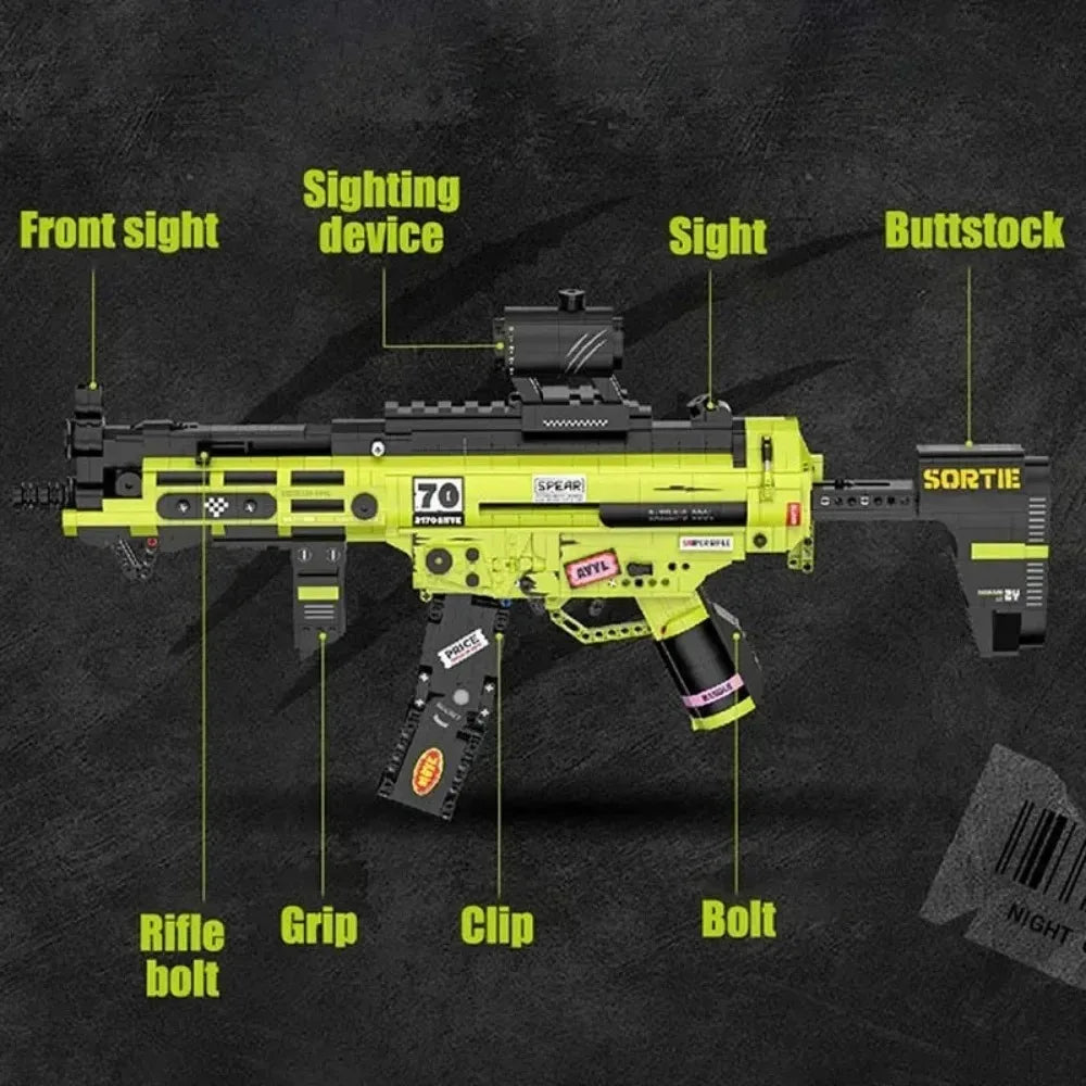 MOC Military MP5 KSV M4A1 ARP-9 Submachine Gun Model Building Blocks DIY Weapon Micro Bricks Toy Child Boy Christmas Gift