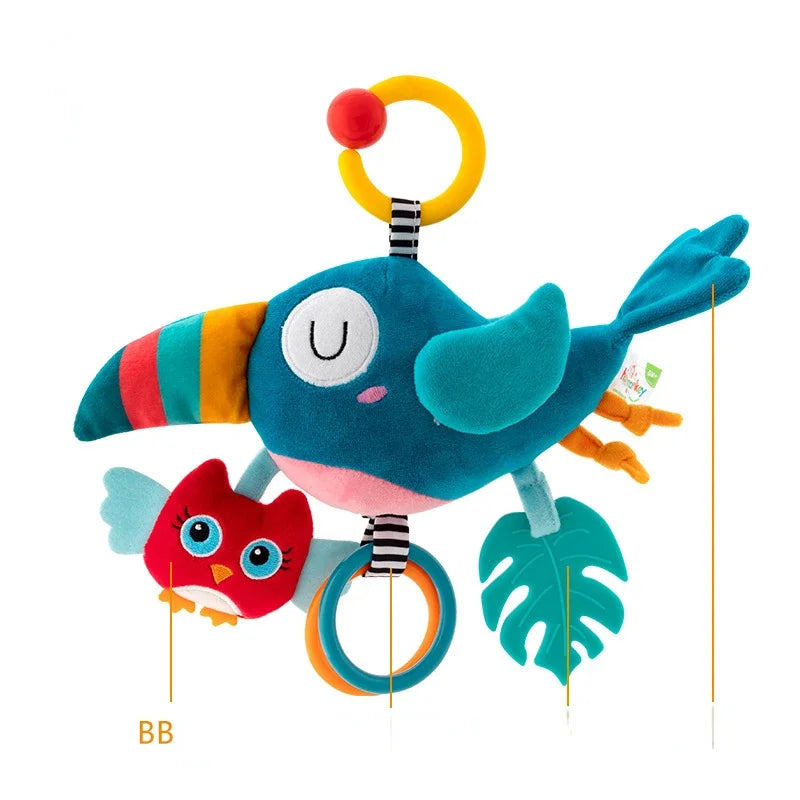 Newborn Infant Soft Plush Toy Teether Rattles Toys Baby Educational Toys Brain Developmental Hand Grip Cute Stuffed Animal Toys