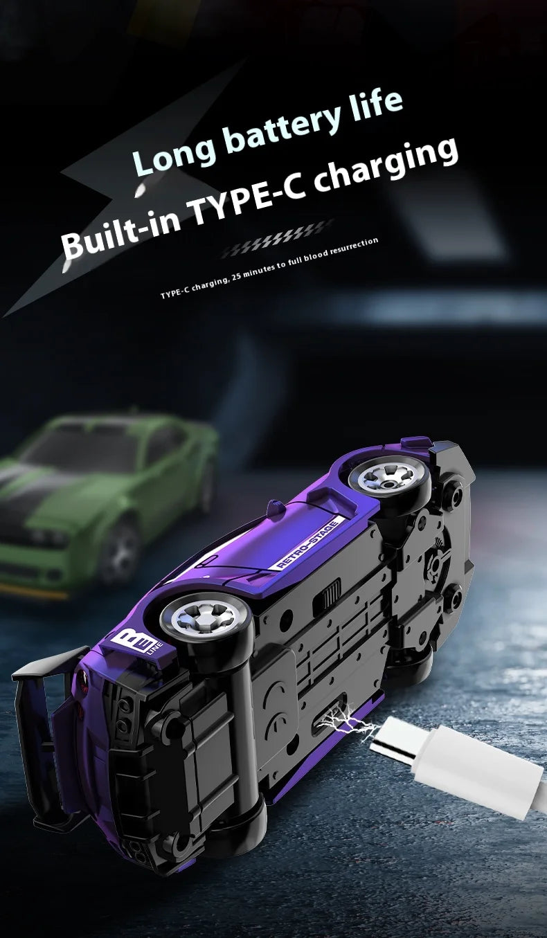 RC Drift Car 1/64 Mini Rc Car 4x4 Full Proportion Control 15KM/H High-Speed Vehicle Mini RTR Racing Model Boy Toy Gift