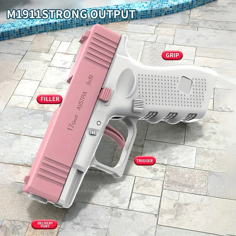 Hot selling mini handgun water gun, summer outdoor children's manual continuous firing toy water gun toy