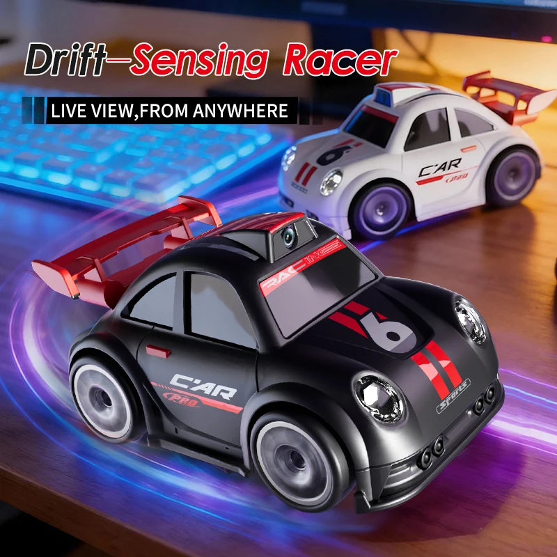 Mini RC Drift Car with Dual Mode Lights, Sound, Camera Screen Control