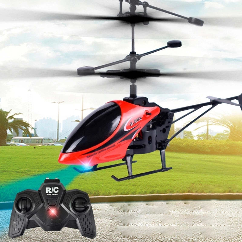 RC Helicopter Drone with Light Electric Flying Toy Radio Remote Control Aircraft Indoor Outdoor Game Model Gift Toy A2UB