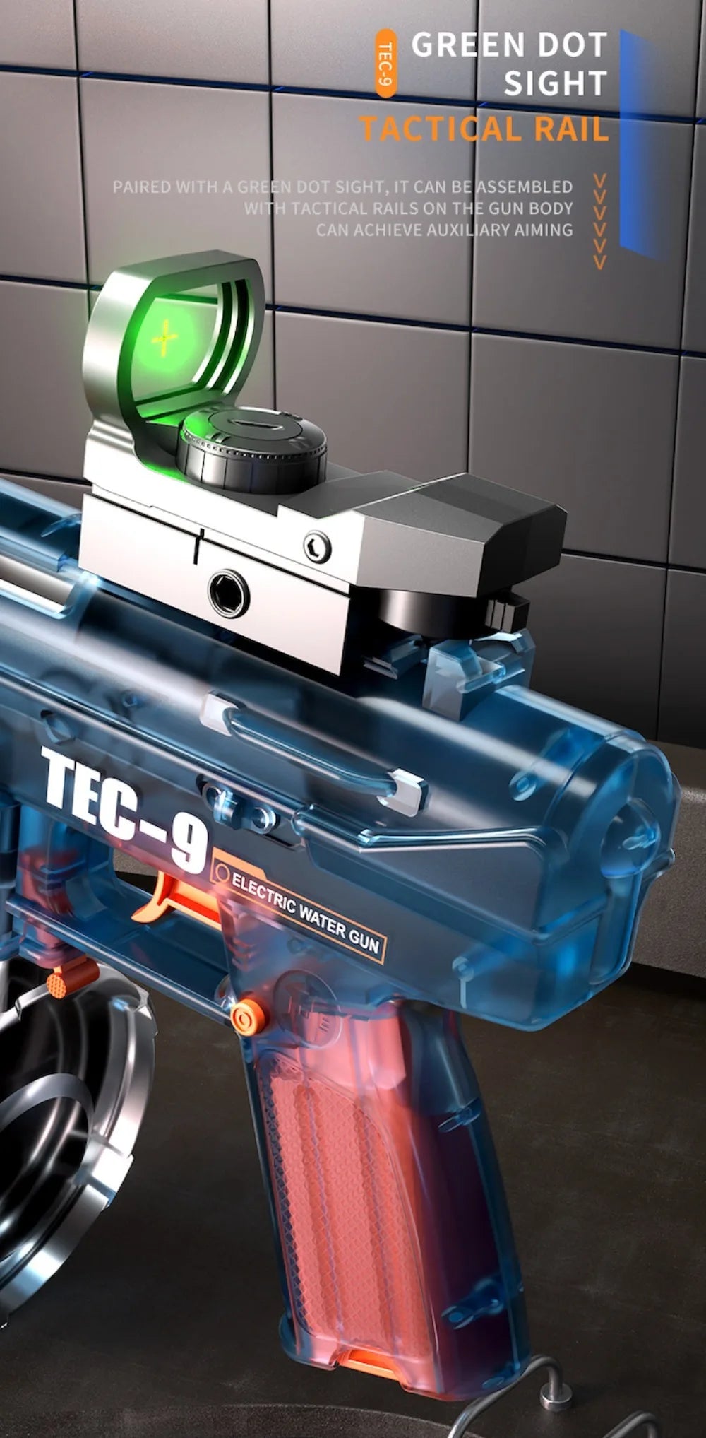 Electric Water Gun Toy Continuous Shooting with Firelight Large Capacity Water Pistol Summer Beach Outdoor Fun Game for Children