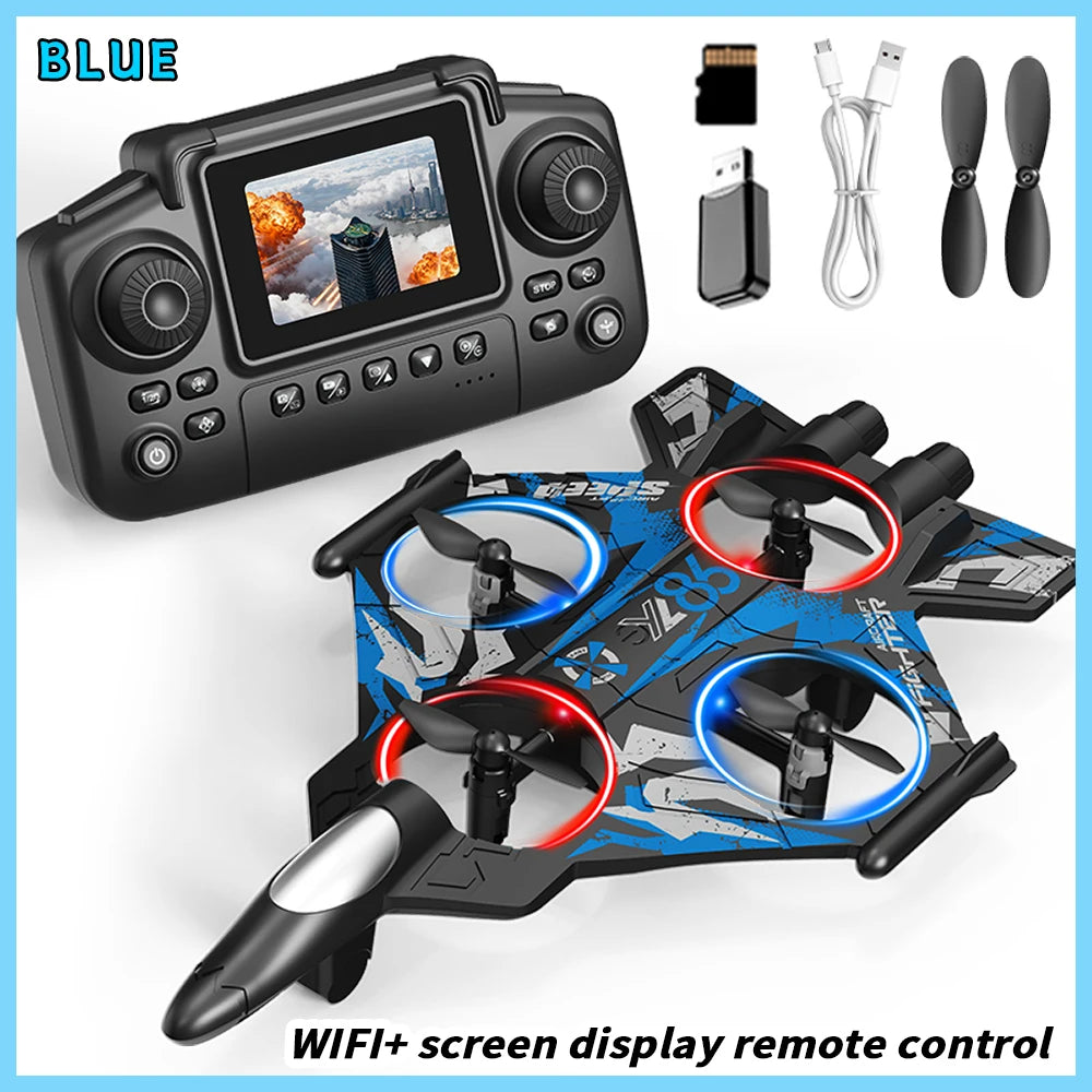 YL86 RC Plane with Camera Helicopter Three speed switching Aircraft Rolling at 360 °Fighter Hover at fixed height RC Drone Toys