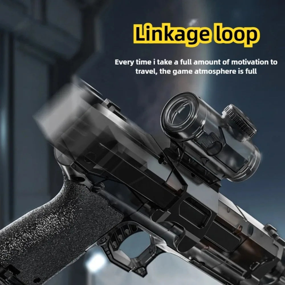 Electric Water Gun Toy Continuous Shooting with Firelight Large Capacity Water Pistol Summer Beach Outdoor Fun Game for Children