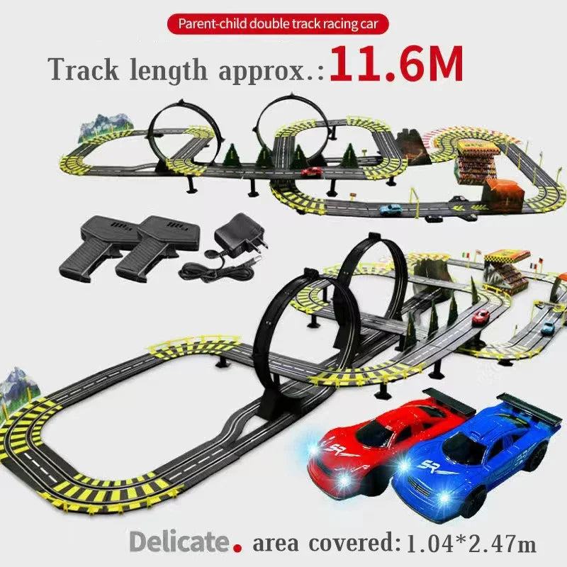 RC Railway Car1:43 Accessories Toy Electric Race Track Vehicle Double Battle Speedway Profissional Slot Car Circuit Racing Gift