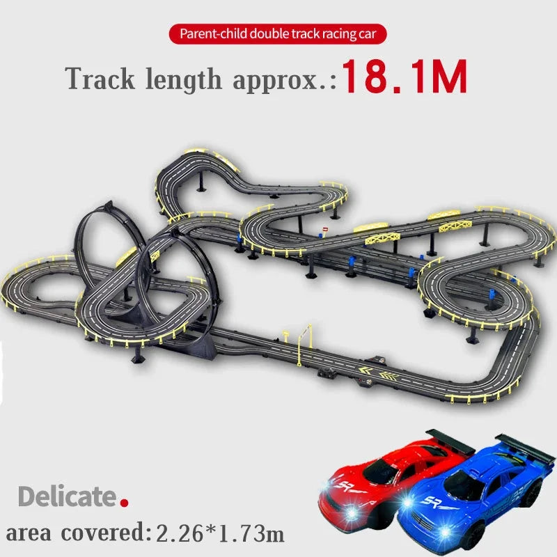 RC Railway Car1:43 Accessories Toy Electric Race Track Vehicle Double Battle Speedway Profissional Slot Car Circuit Racing Gift